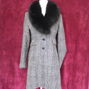 #195 Wool/poly blend, fox fur jacket